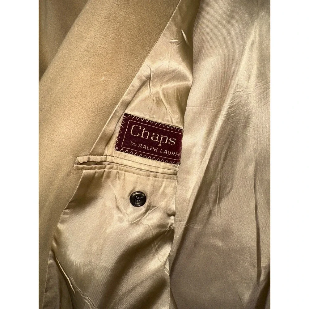 Chaps Ralph Lauren Mens FeatherSuede Blazer Camel Tan Sport Coat Vintage 40R‎
